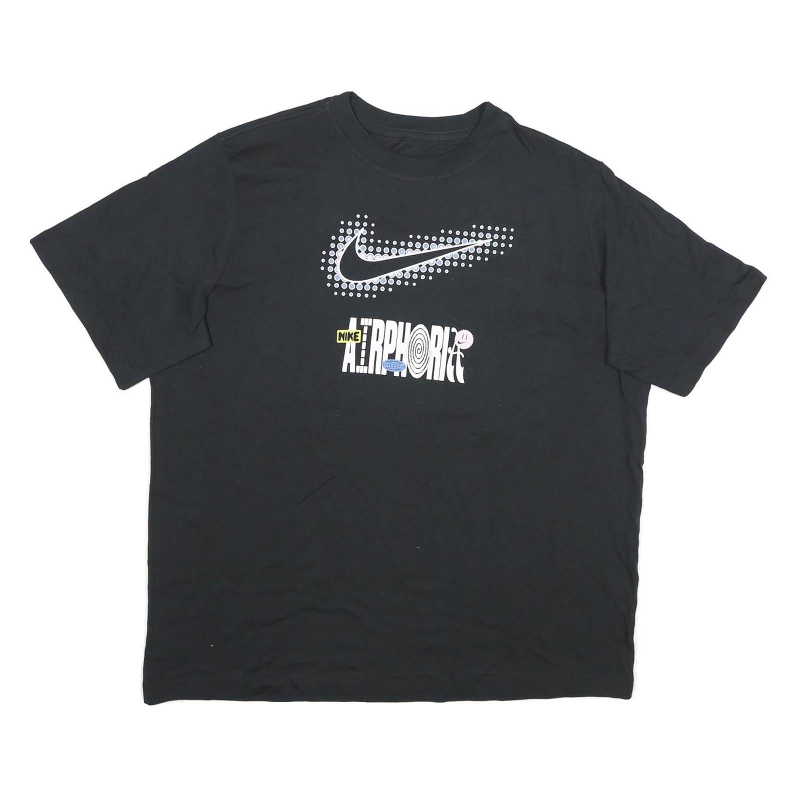 NIKE Mens Black & Yellow Graphic Modern T-Shirt M Short Sleeve Crew Neck Printed