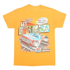 Mens Orange Graphic T-Shirt S Short Sleeve Crew Neck Bristol Speedway Racing