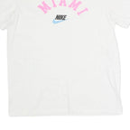 NIKE Mens White Miami Graphic T-Shirt M Short Sleeve Crew Neck Casual Cotton
