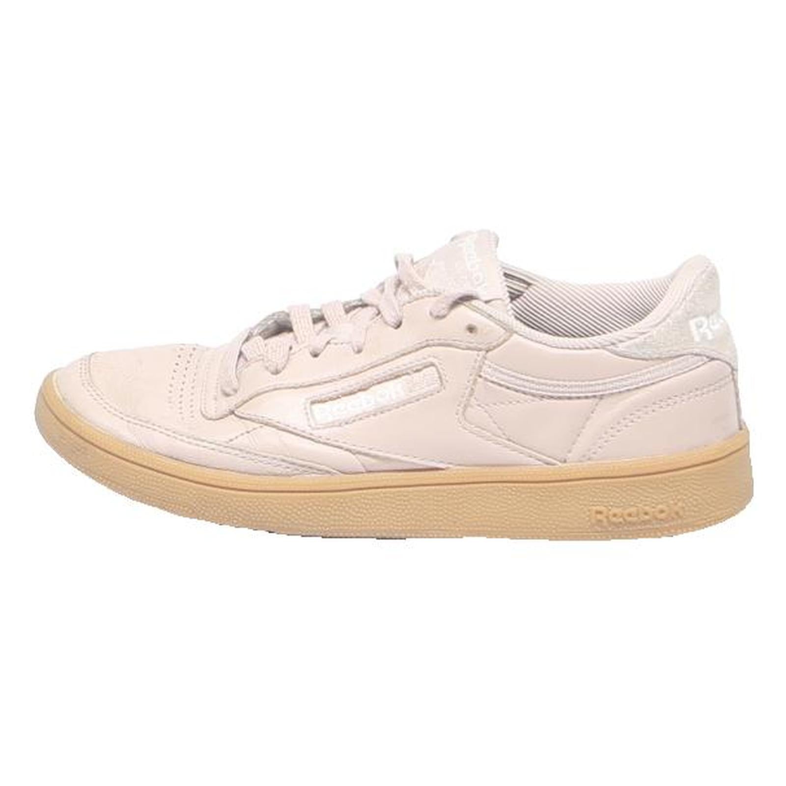 REEBOK Club C Womens Low Top Trainers Beige Synthetic UK 4.5 Casual Retro
