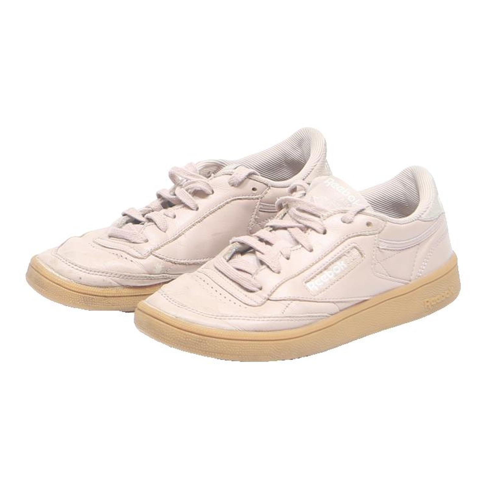 REEBOK Club C Womens Low Top Trainers Beige Synthetic UK 4.5 Casual Retro
