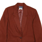 REQUIREMENTS Womens Rust Single Button Wool Jacket UK 10 Classic Tailored Blazer