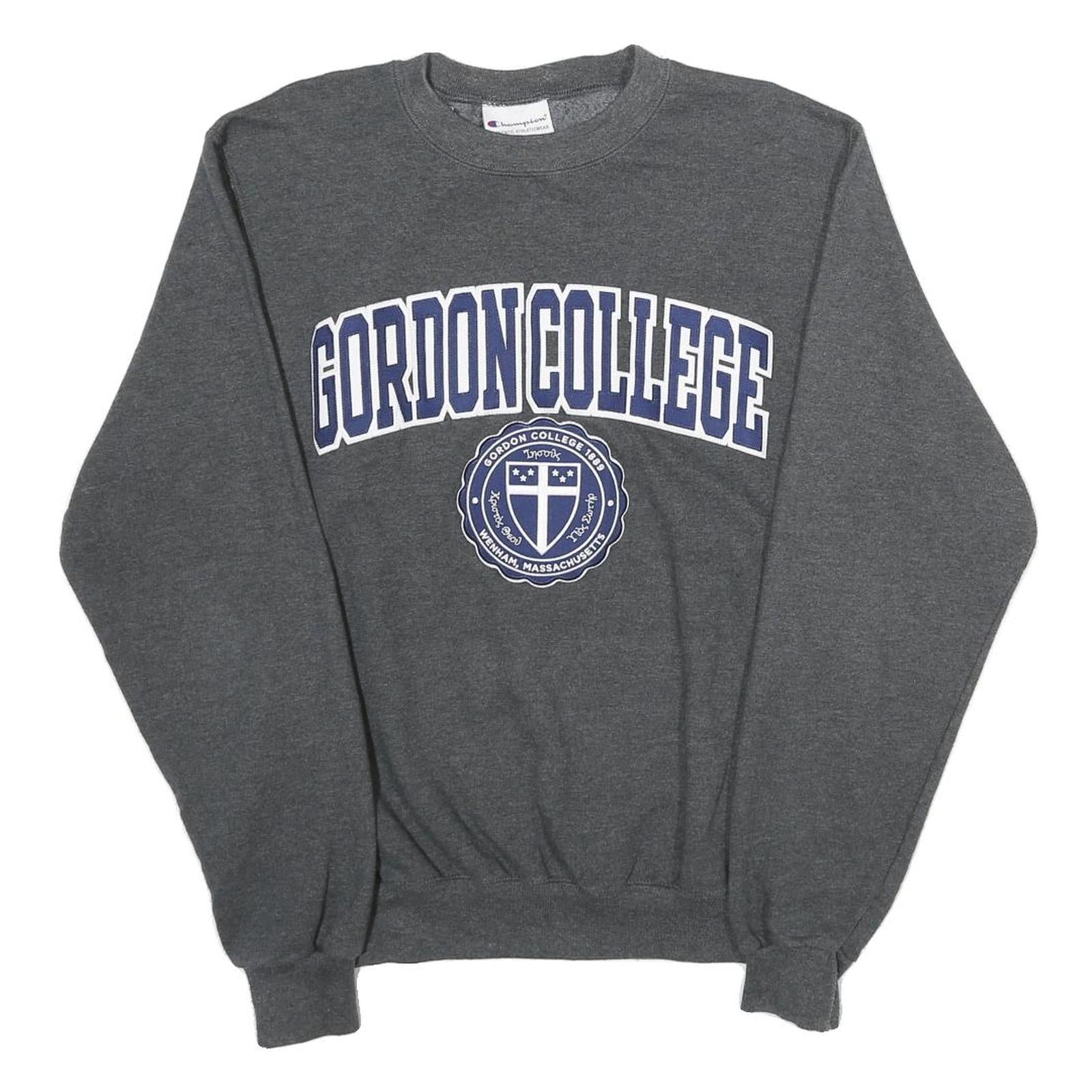 CHAMPION Mens Grey Gordon College Crew Neck S Cotton Blend Sweatshirt