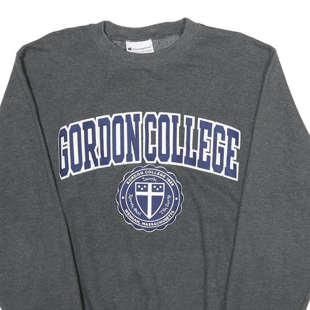 CHAMPION Mens Grey Gordon College Crew Neck S Cotton Blend Sweatshirt
