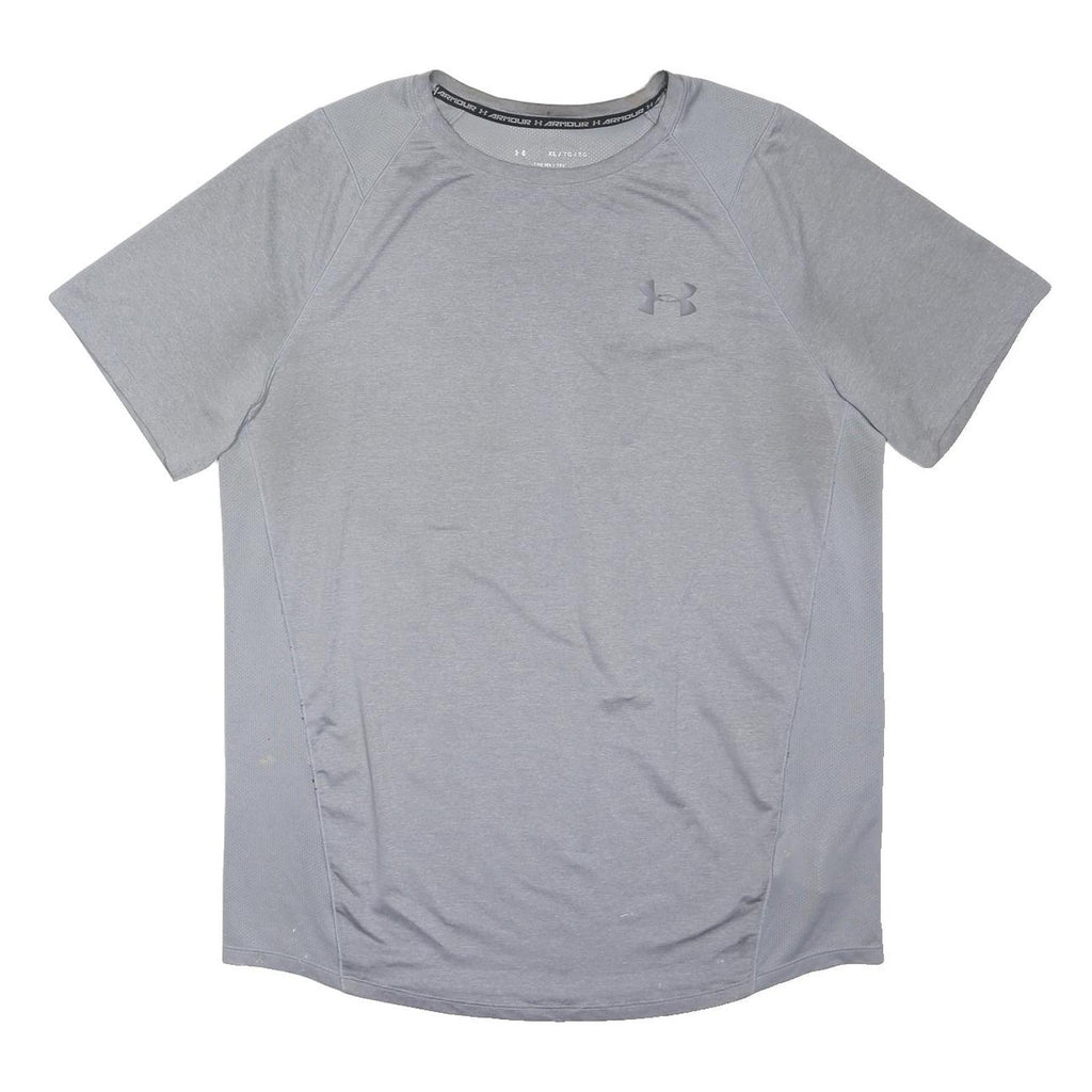 UNDER ARMOUR Mens Grey Performance T-Shirt XL Short Sleeve Crew Neck Lightweight