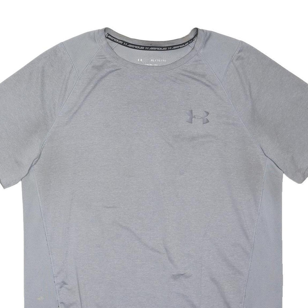 UNDER ARMOUR Mens Grey Performance T-Shirt XL Short Sleeve Crew Neck Lightweight