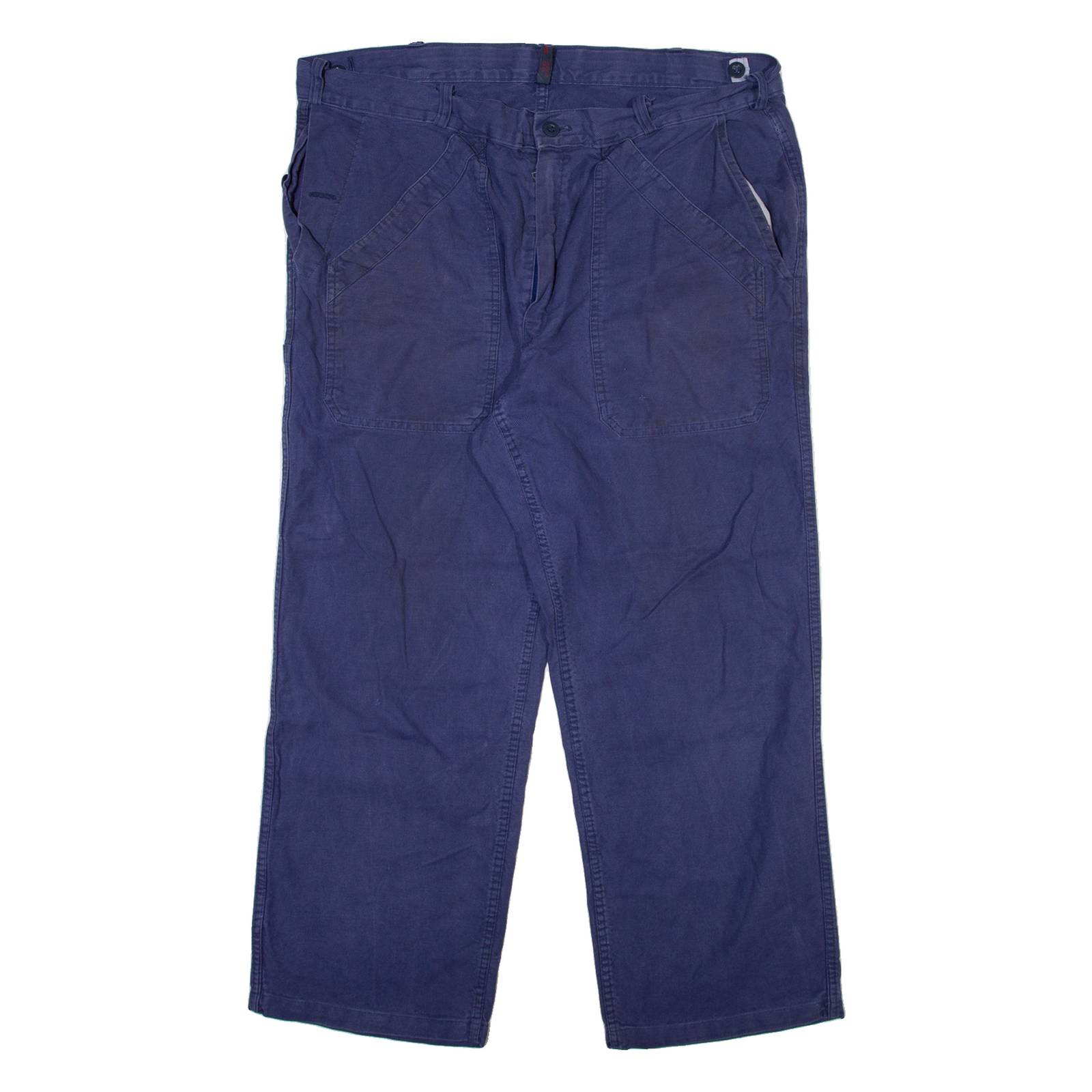 SPILAG Mens Trousers Blue Relaxed Straight W38 L27