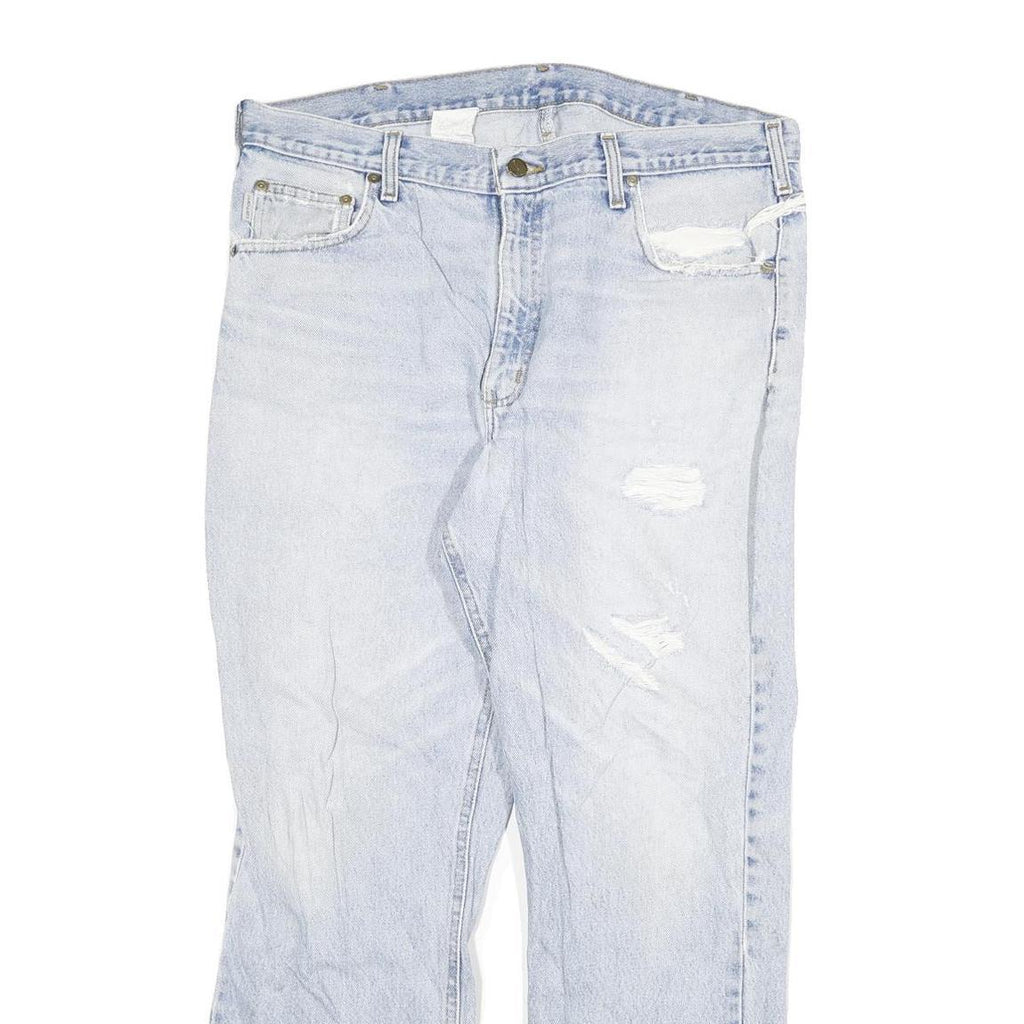 CARHARTT Mens Regular Fit Light Blue Denim Jeans W36 L29 Distressed Cotton Blend