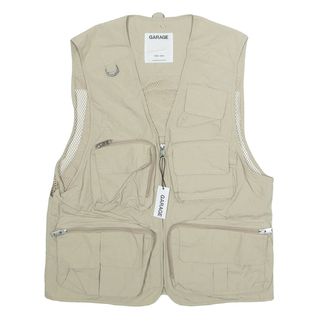 GARAGE Mens Gilet Beige Nylon S
