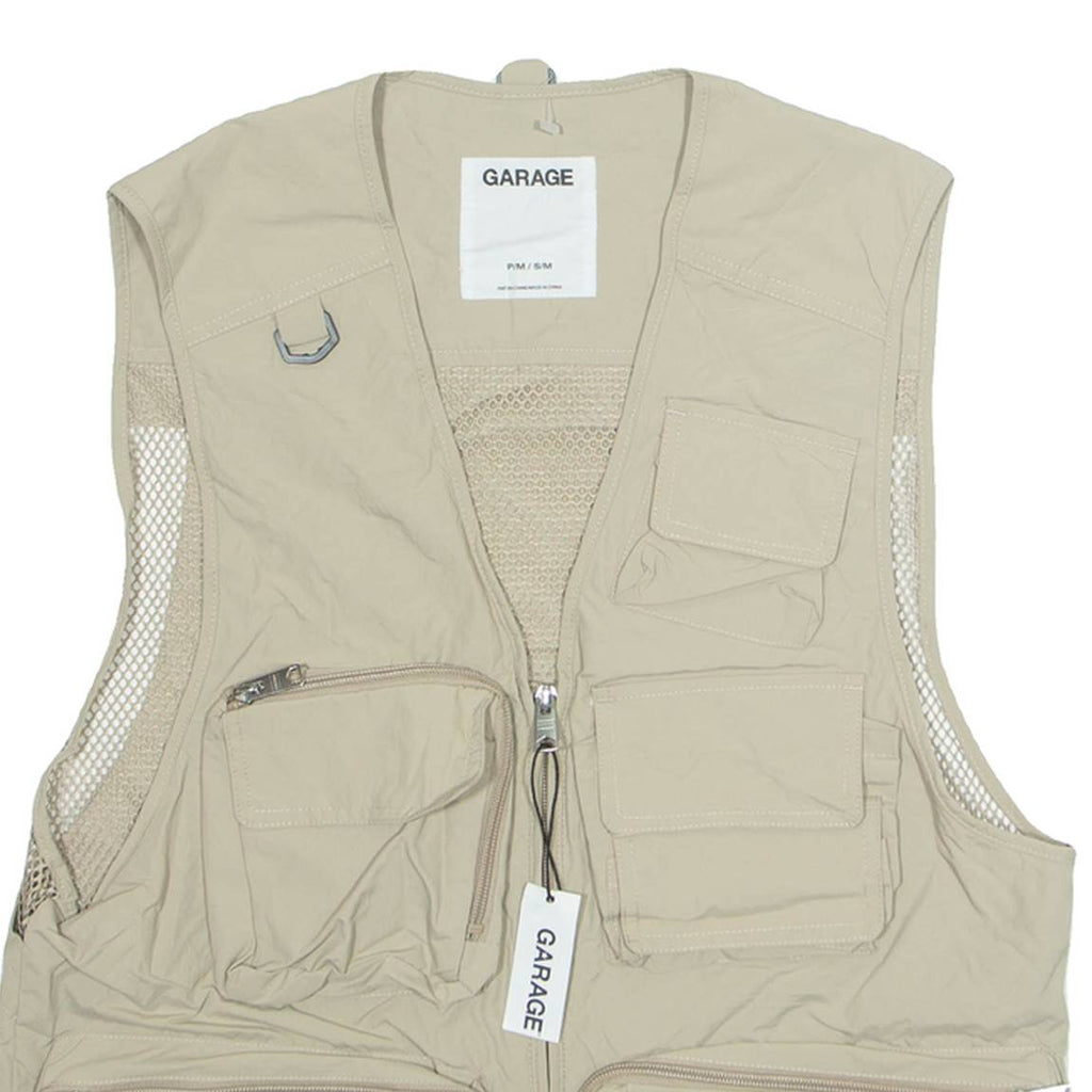 GARAGE Mens Gilet Beige Nylon S