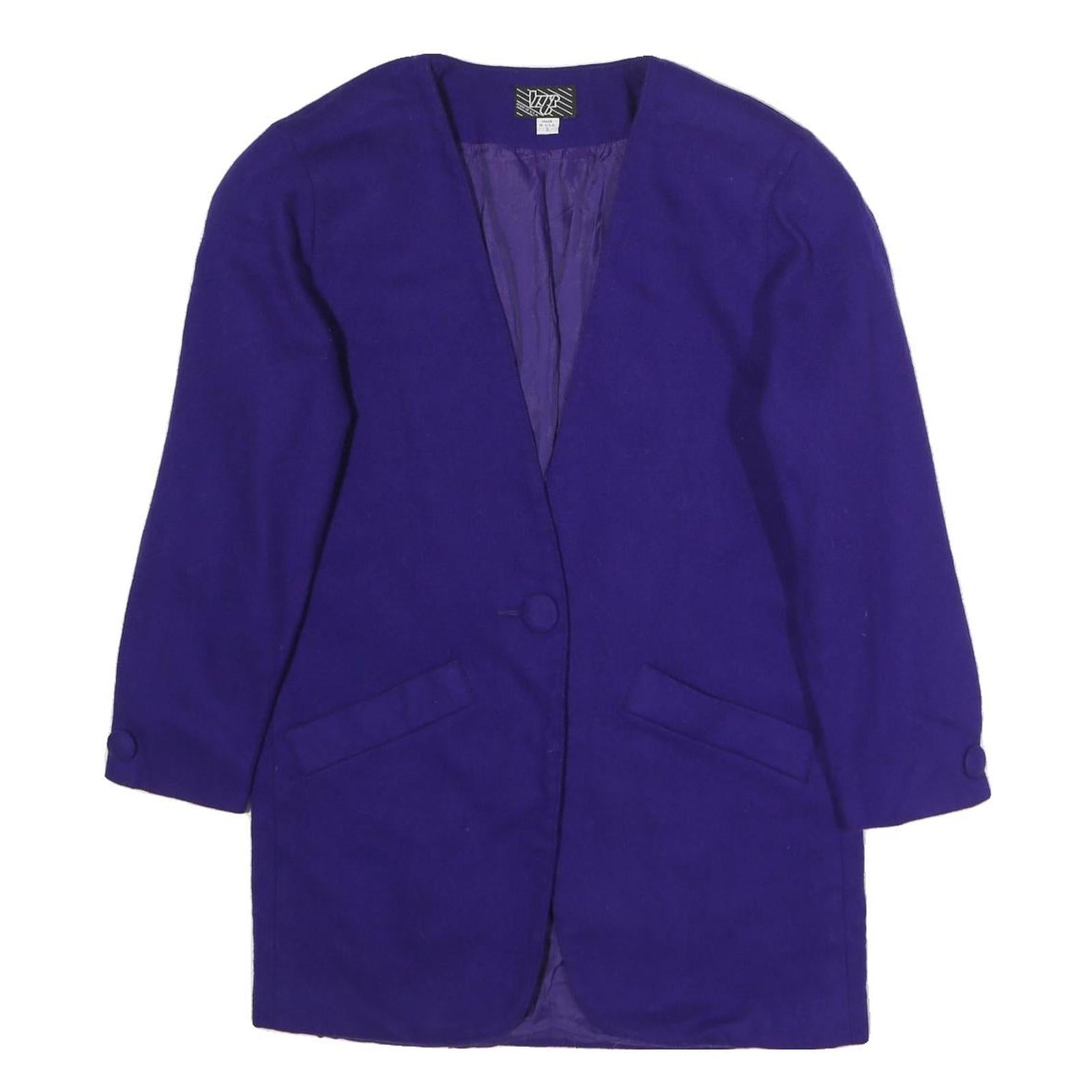 KGR Womens Blue Wool Button Jacket M Classic Tailored Style