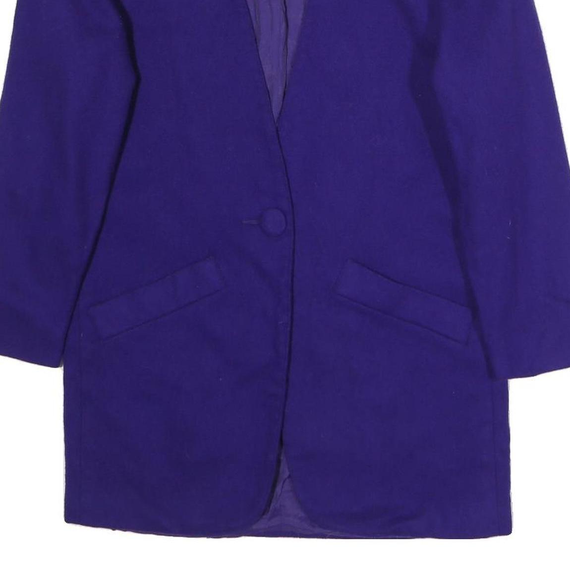 KGR Womens Blue Wool Button Jacket M Classic Tailored Style