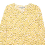 LAURA ASHLEY Womens Yellow Floral Blouse Long Sleeve Round Neck UK 10 Casual