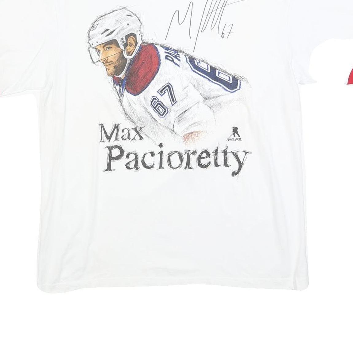 NLHPA Mens White & Red Max Pacioretty Graphic T-Shirt M Crew Neck Short Sleeve