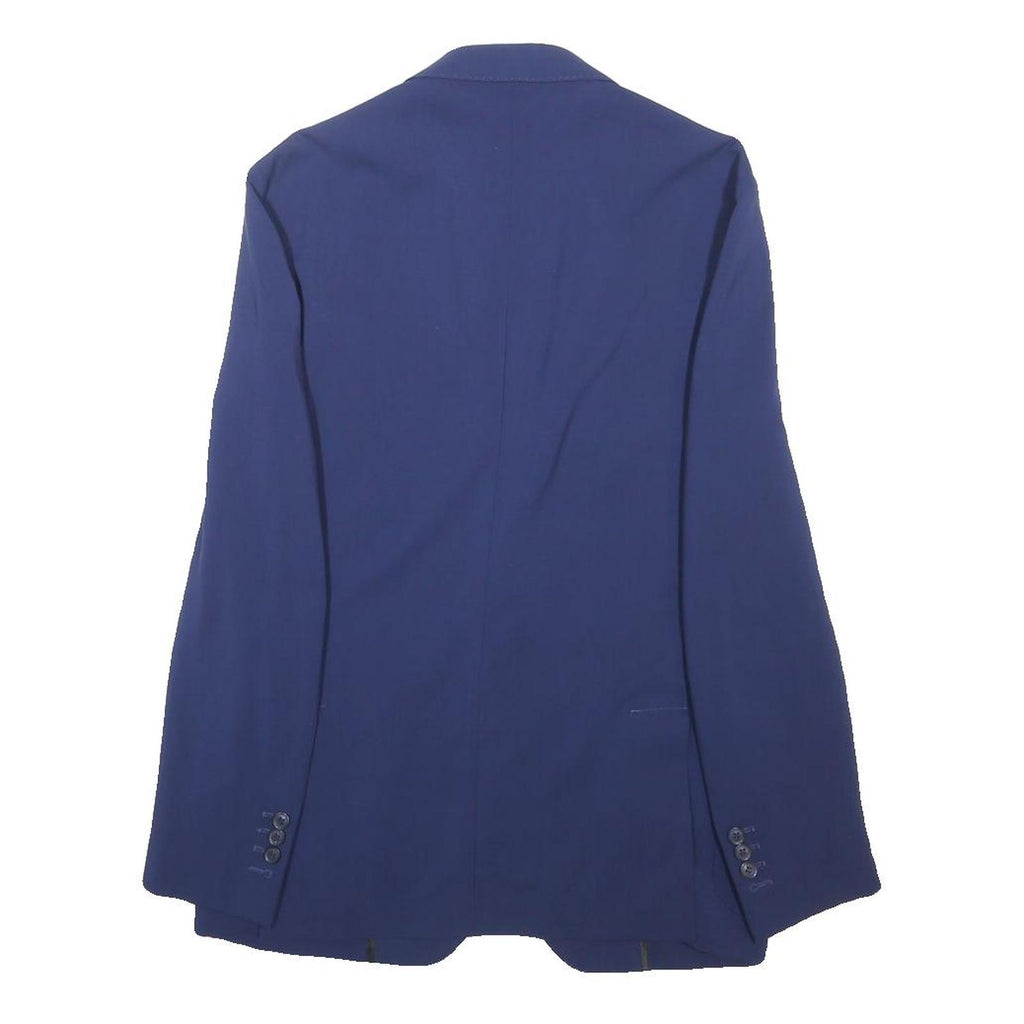 BOGGI Womens Blue Wool Blend Button Jacket M Classic Tailored Formal