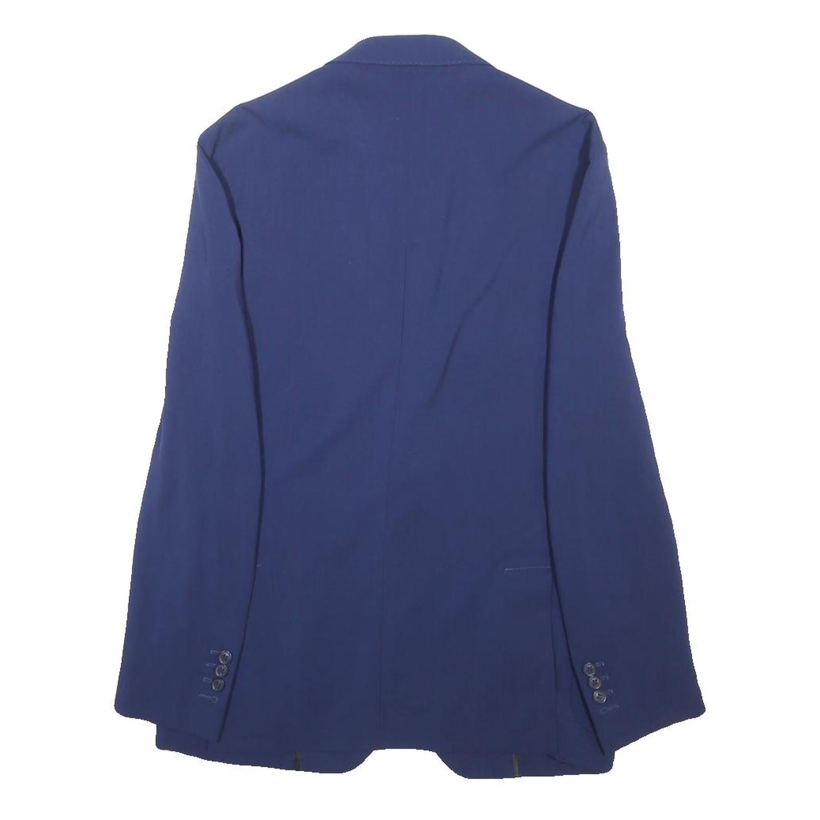 BOGGI Womens Blue Wool Blend Button Jacket M Classic Tailored Formal