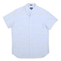 J.CREW Mens Blue Shirt M Cotton Blend Button Down Short Sleeve Casual Summer