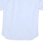 J.CREW Mens Blue Shirt M Cotton Blend Button Down Short Sleeve Casual Summer