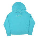 CALVIN KLEIN PERFORMANCE Womens Turquoise Hoodie L Cotton Blend Casual