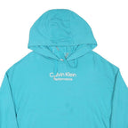CALVIN KLEIN PERFORMANCE Womens Turquoise Hoodie L Cotton Blend Casual