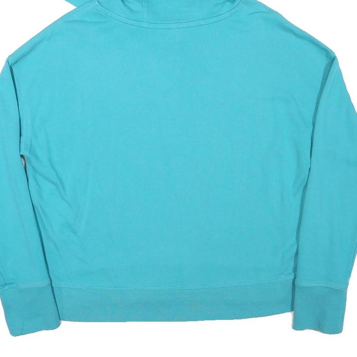 CALVIN KLEIN PERFORMANCE Womens Turquoise Hoodie L Cotton Blend Casual