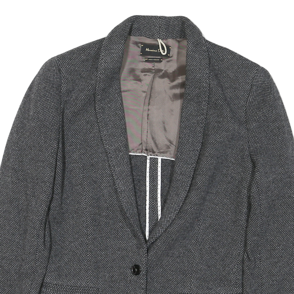 MASSIMO DUTTI Womens Grey Button Jacket S Polyester Blend Woven Classic Fit