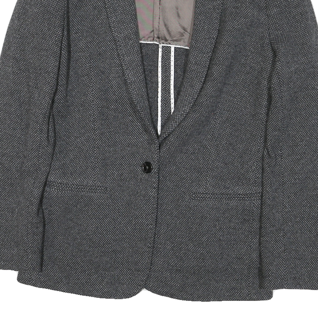 MASSIMO DUTTI Womens Grey Button Jacket S Polyester Blend Woven Classic Fit