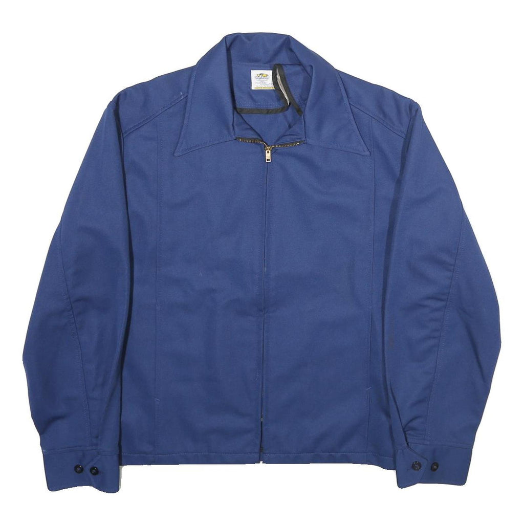 RIVERSIDE Mens Blue Jacket M Polyester Zip Plain Classic Fit Casual Outerwear