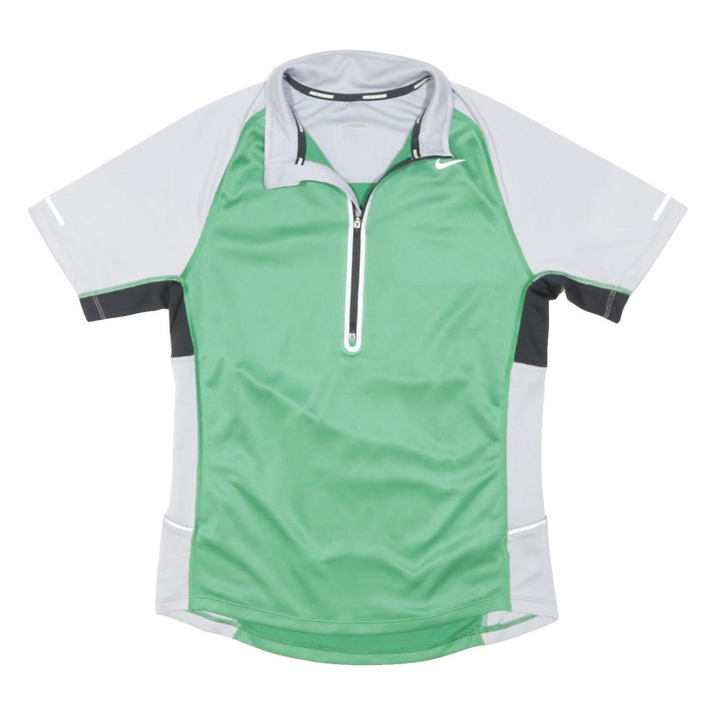 NIKE Mens Green & Grey Sports Zip Jacket M Polyester Blend Athletic Fit