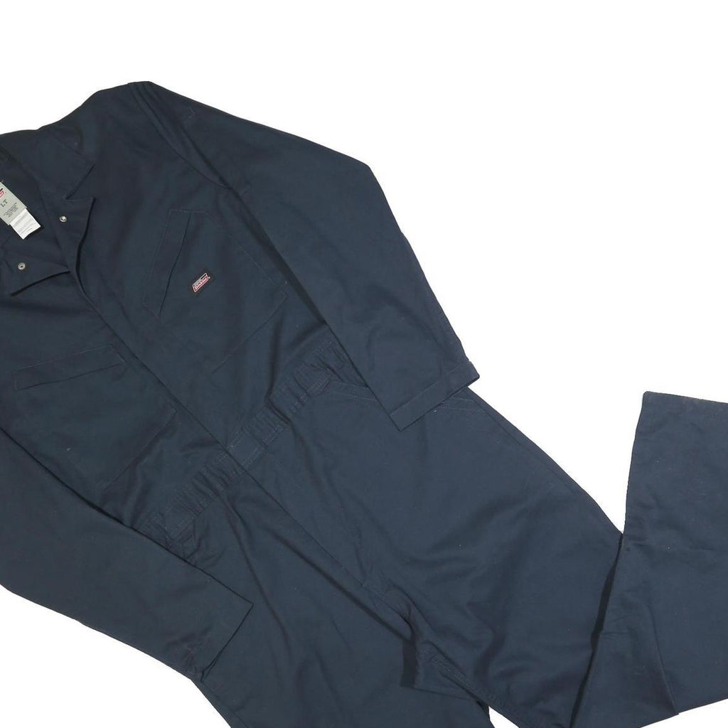 DICKIES Mens Navy Blue Cotton Blend Regular Fit Dungarees L W40 L34 Workwear