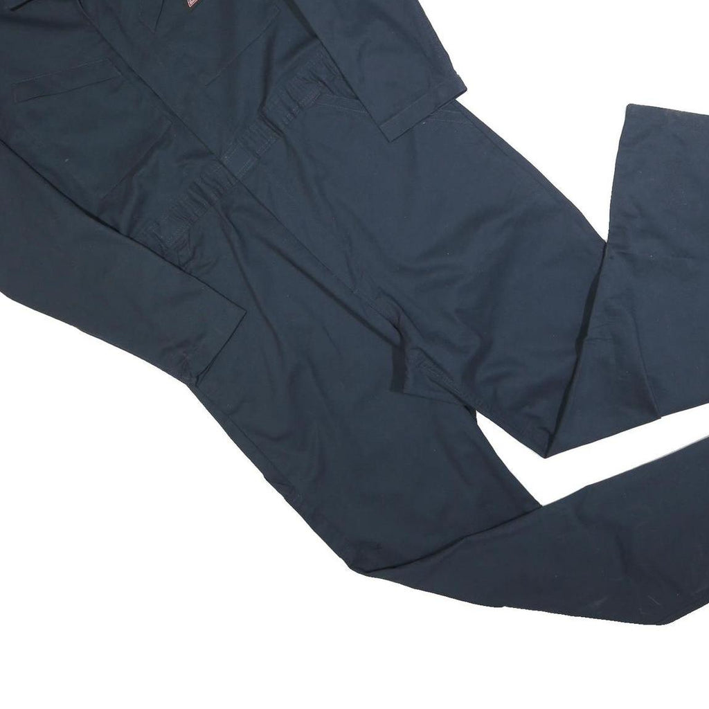 DICKIES Mens Navy Blue Cotton Blend Regular Fit Dungarees L W40 L34 Workwear