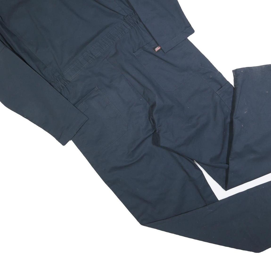 DICKIES Mens Navy Blue Cotton Blend Regular Fit Dungarees L W40 L34 Workwear