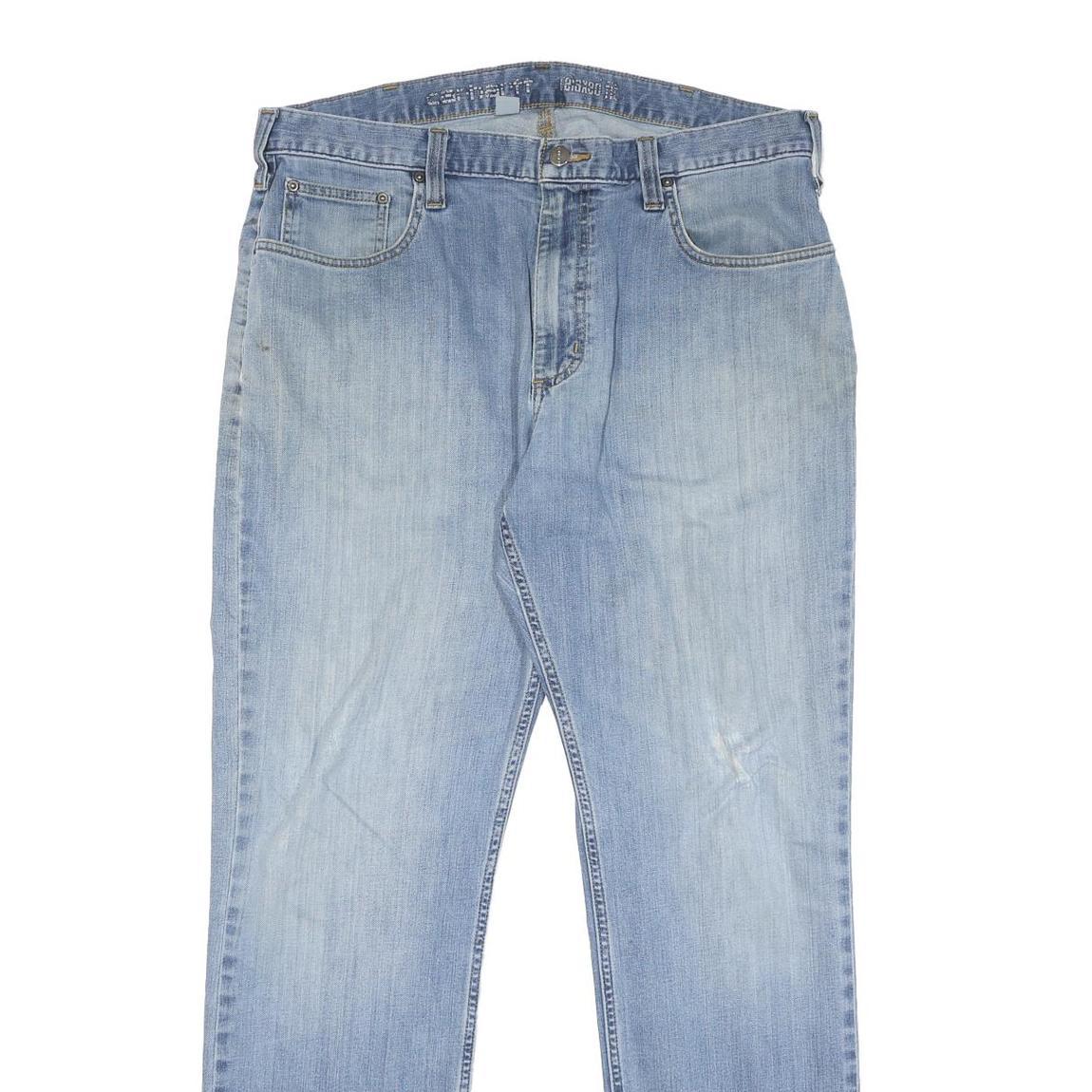 CARHARTT Mens Jeans Blue Relaxed Straight Denim Medium W36 L32 Workwear Casual