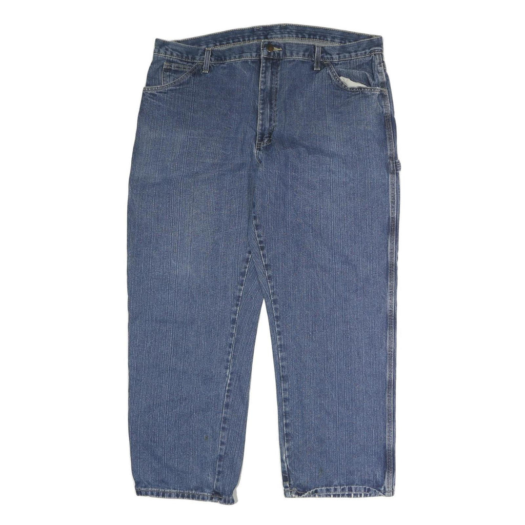DICKIES Mens Regular Fit Blue Denim Jeans W40 L34 Workwear Utility Zip