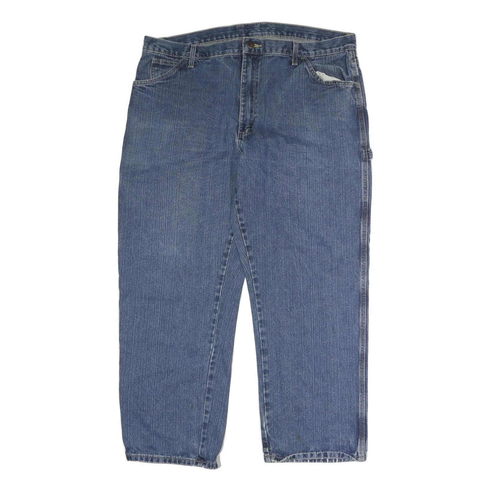 DICKIES Mens Regular Fit Blue Denim Jeans W40 L34 Workwear Utility Zip