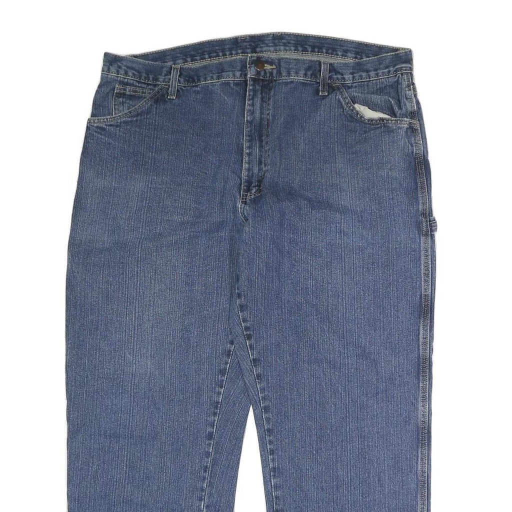DICKIES Mens Regular Fit Blue Denim Jeans W40 L34 Workwear Utility Zip