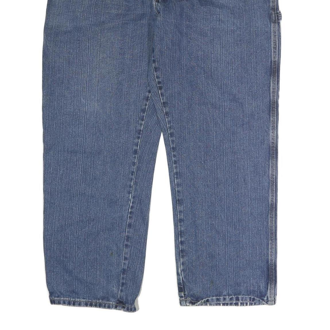 DICKIES Mens Regular Fit Blue Denim Jeans W40 L34 Workwear Utility Zip