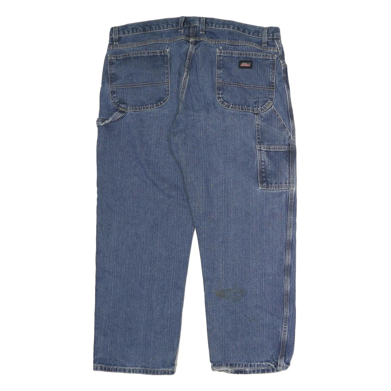 DICKIES Mens Regular Fit Blue Denim Jeans W40 L34 Workwear Utility Zip