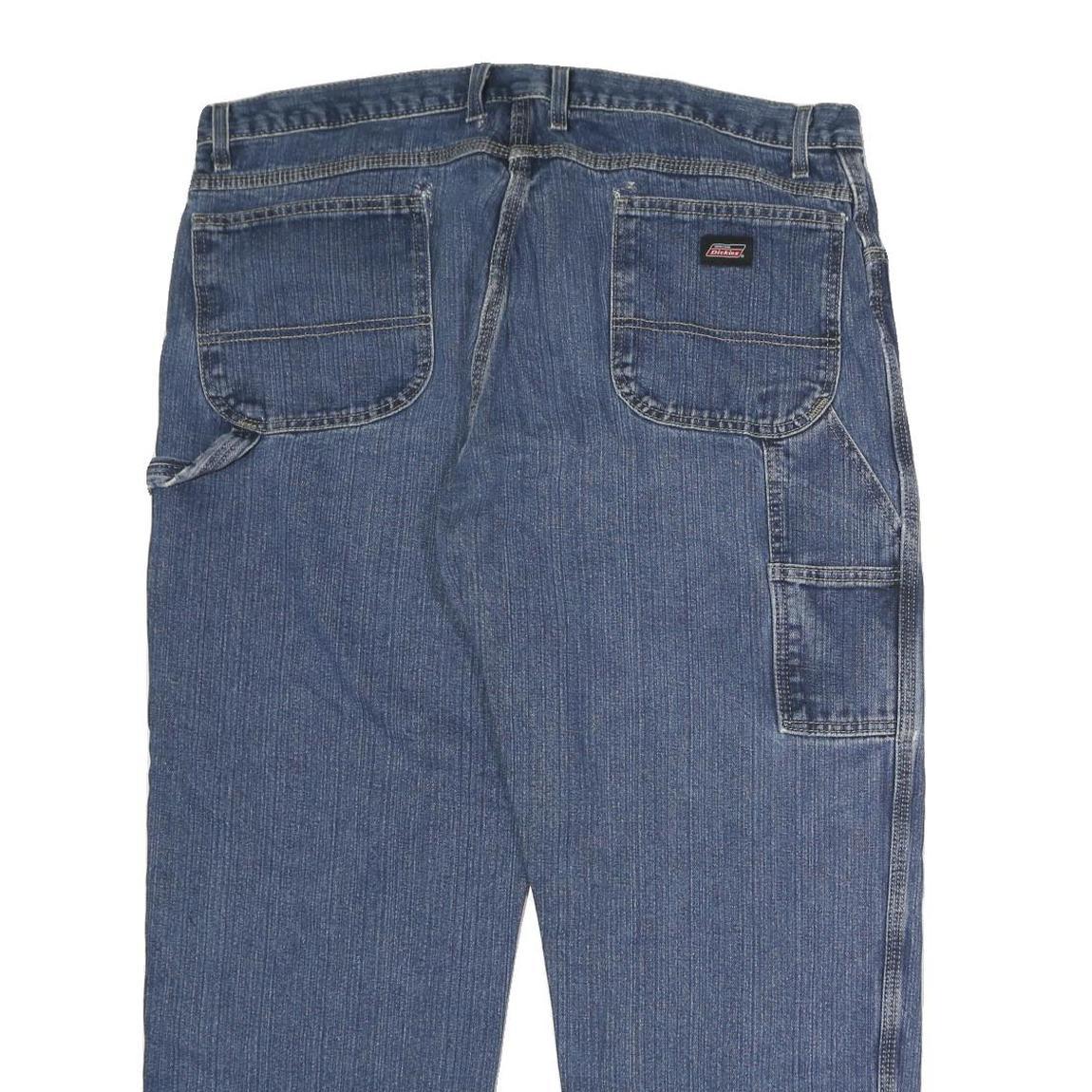 DICKIES Mens Regular Fit Blue Denim Jeans W40 L34 Workwear Utility Zip