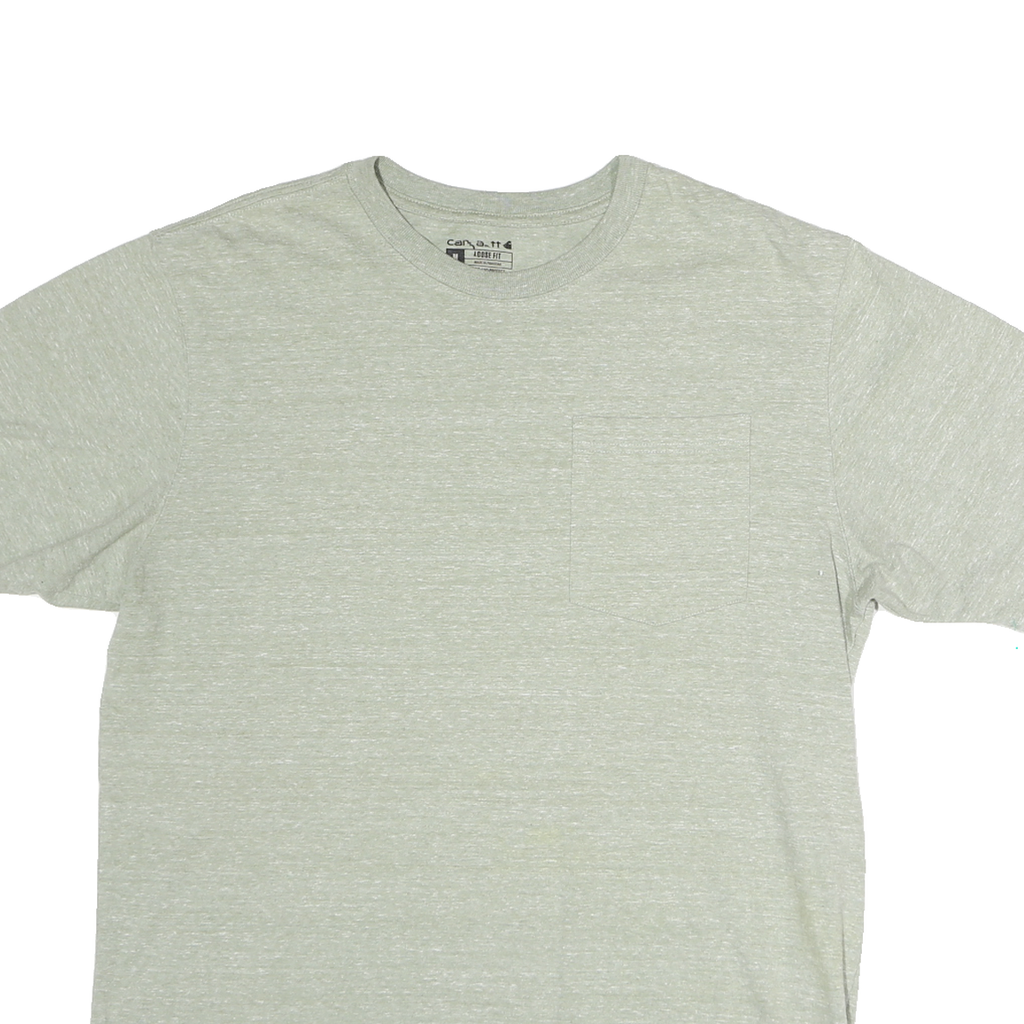 CARHARTT Mens Green Plain T-Shirt M Short Sleeve Crew Neck Casual Cotton