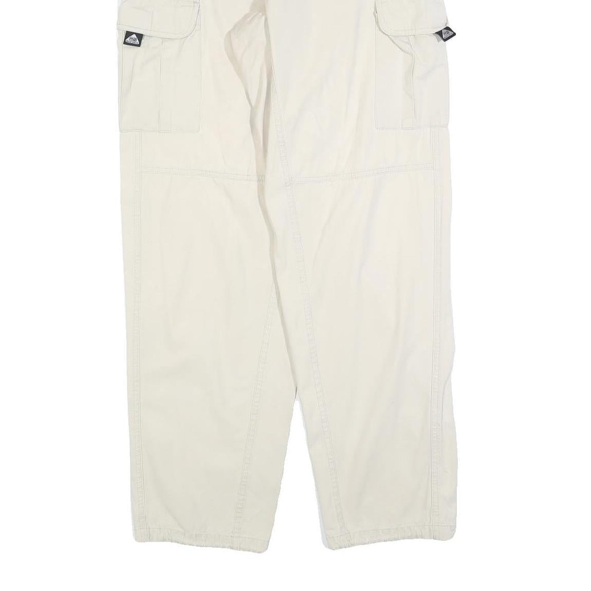 MAX DRIVE Mens Cotton Blend Beige Relaxed Cargo Trousers W32 L32 Casual