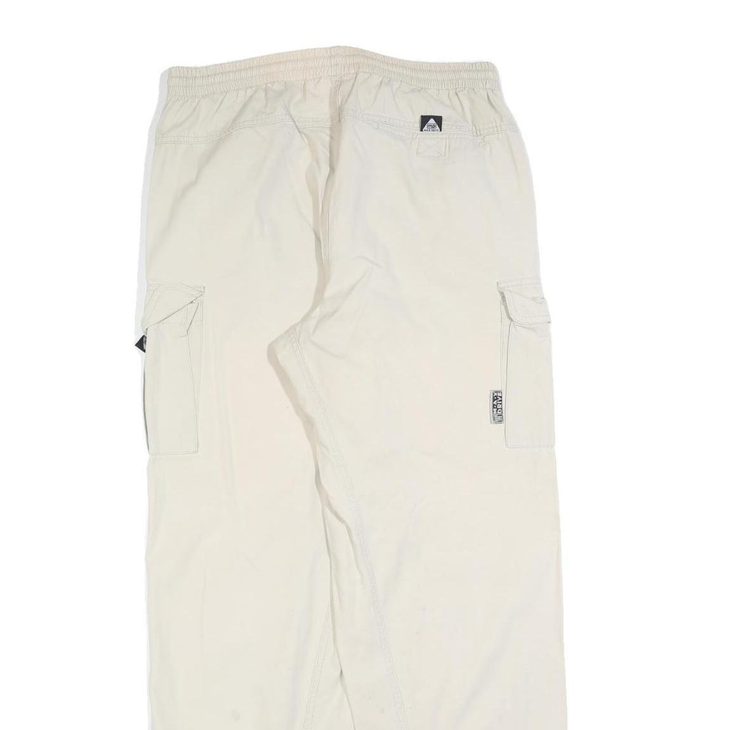 MAX DRIVE Mens Cotton Blend Beige Relaxed Cargo Trousers W32 L32 Casual