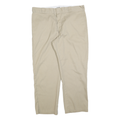 DICKIES Mens Cotton Blend Beige Regular Fit Straight Leg Trousers W40 L30