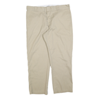 DICKIES Mens Cotton Blend Beige Regular Fit Straight Leg Trousers W40 L30