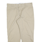 DICKIES Mens Cotton Blend Beige Regular Fit Straight Leg Trousers W40 L30