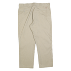 DICKIES Mens Cotton Blend Beige Regular Fit Straight Leg Trousers W40 L30