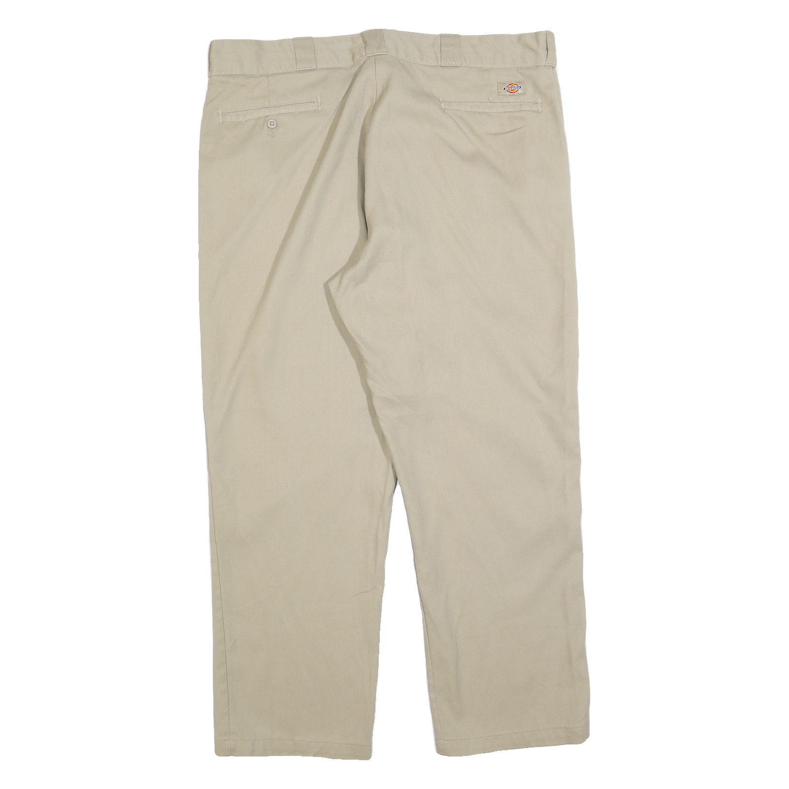 DICKIES Mens Cotton Blend Beige Regular Fit Straight Leg Trousers W40 L30