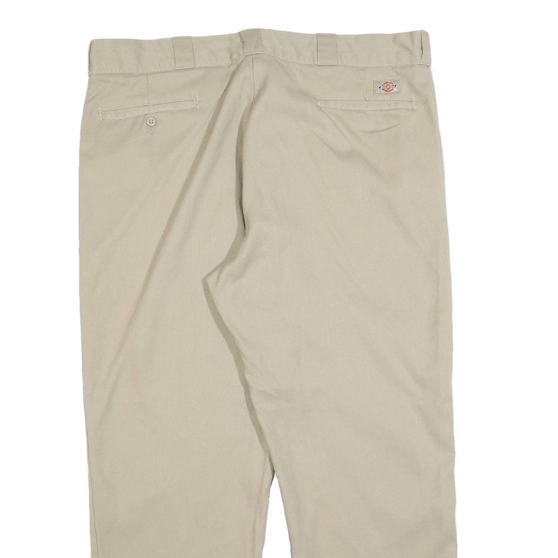 DICKIES Mens Cotton Blend Beige Regular Fit Straight Leg Trousers W40 L30