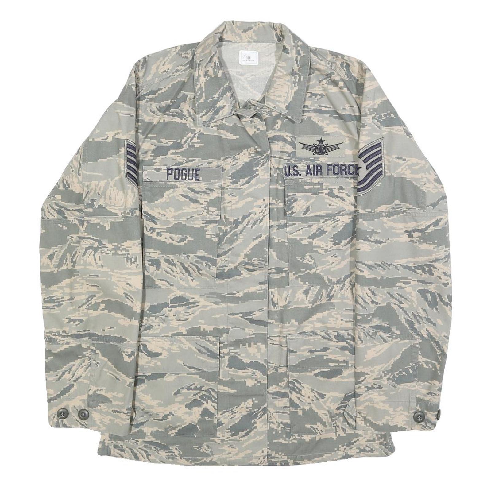 BETHEL INDUSTRIES INC Womens Grey Camouflage Military Cotton Blend Jacket M