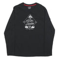 CHAPS Mens Black Graphic T-Shirt M Long Sleeve Crew Neck Spirited Tradition